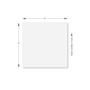 4 x 4 in Permanent Non Top Coated  Fanfold Thermal Transfer Labels,  Fold Height, 2 Stacks of 2500 per Carton