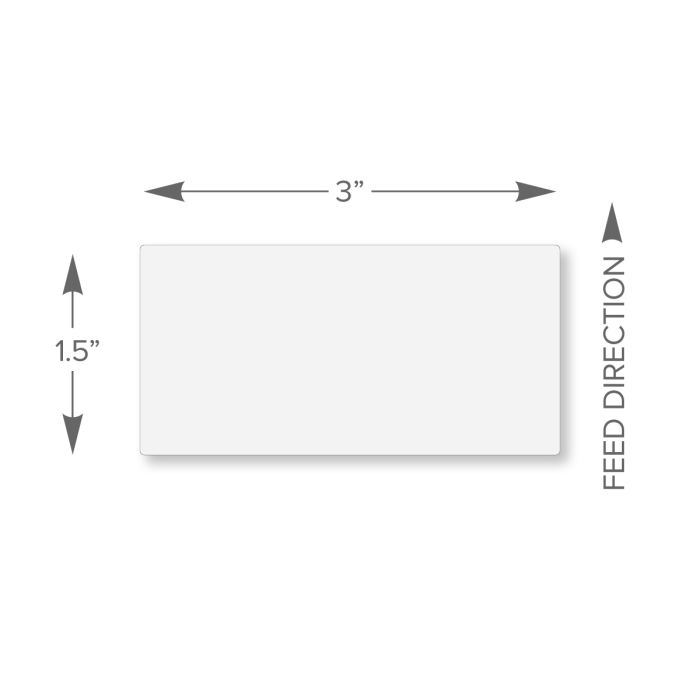 3 x 1.5 in Permanent Thermal Transfer Labels, 3600 per Roll, 8 per Carton