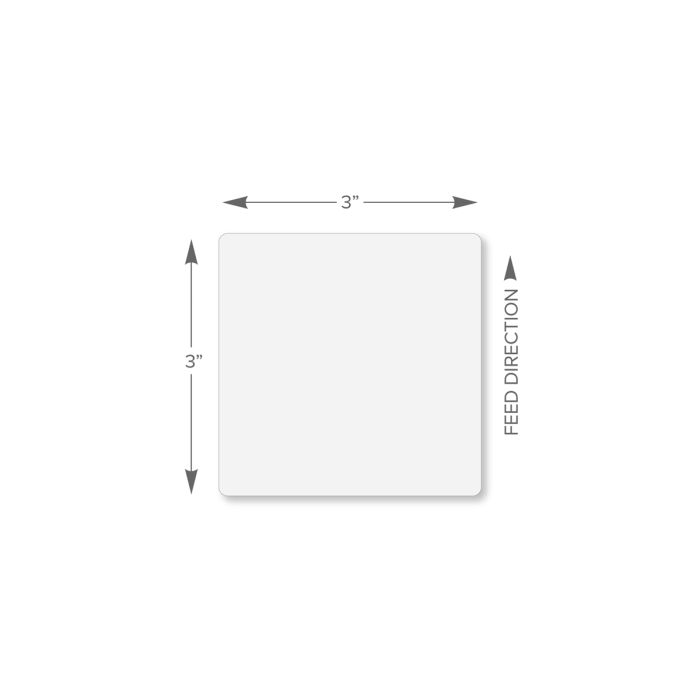 3 x 3 in Permanent Non Top Coated Thermal Transfer Labels, 1900 per Roll, 6 per Carton