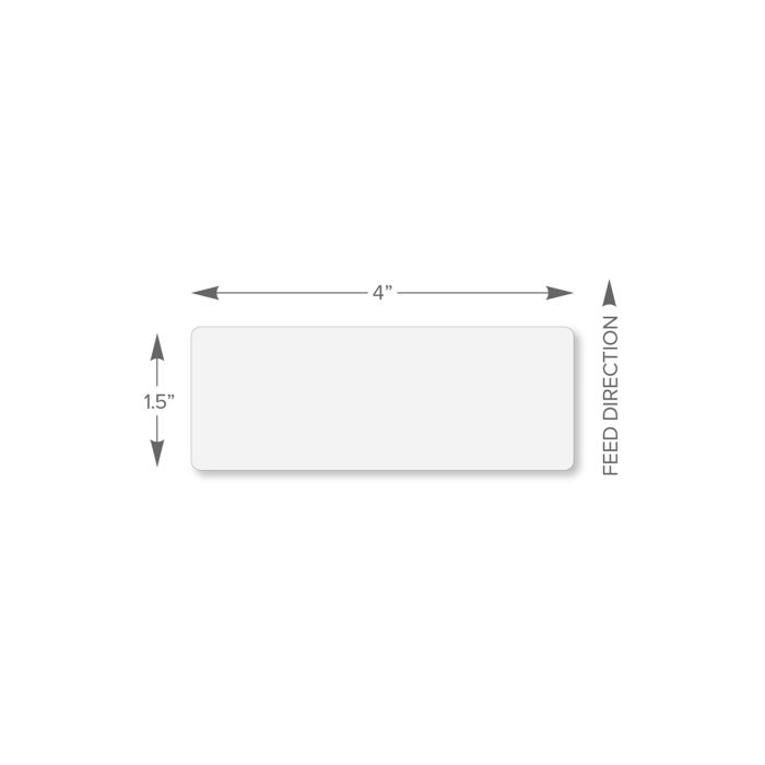4 x 1.5 in Permanent Non Top Coated Thermal Transfer Labels, 3600 per Roll, 4 per Carton