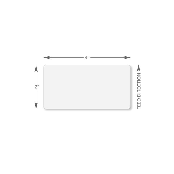 4 x 2 in Permanent Non Top Coated  Fanfold Thermal Transfer Labels,  Fold Height, 2 Stacks of 6000 per Carton