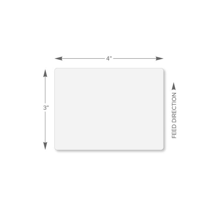 4 x 3 in Permanent Non Top Coated Thermal Transfer Labels, 1900 per Roll, 4 per Carton