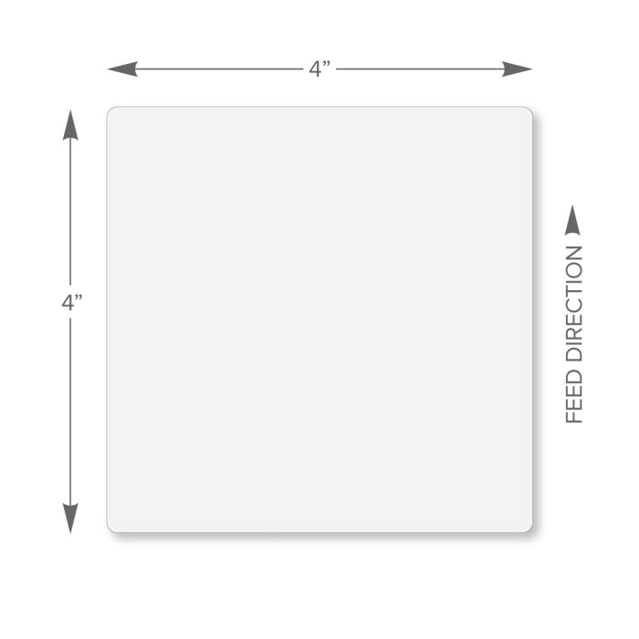 4 x 4 in Permanent Thermal Transfer Labels, 1500 per Roll, 4 per Carton