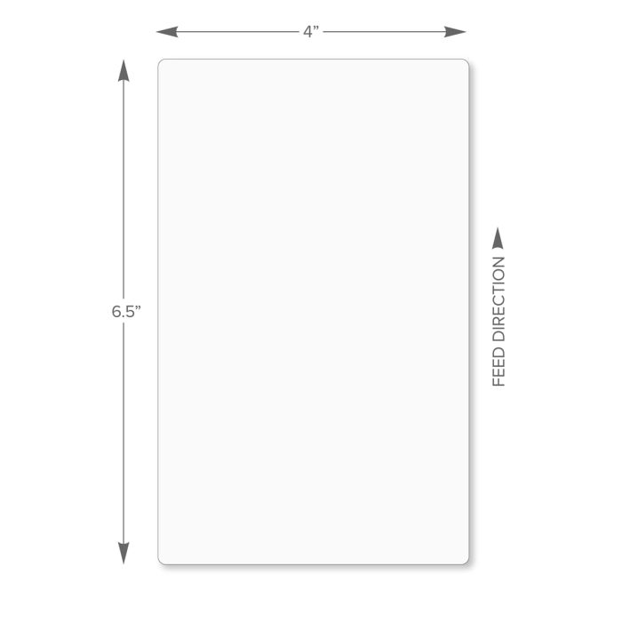 4 x 6.5 in Permanent Non Top Coated Thermal Transfer Labels, 900 per Roll, 4 per Carton